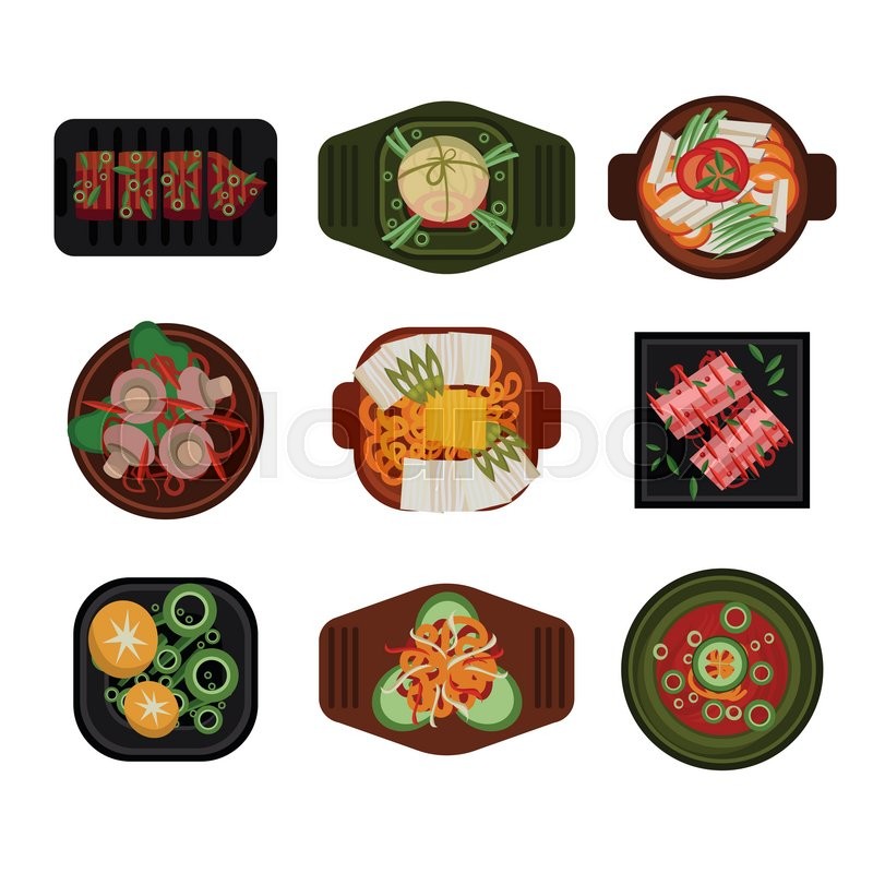 800x800 Food Illustration Korean Food Vector Stock Vector Colourbox