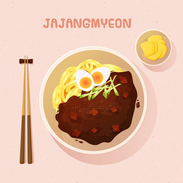 626x626 Jajangmyeon Korean Food Vector Premium Download
