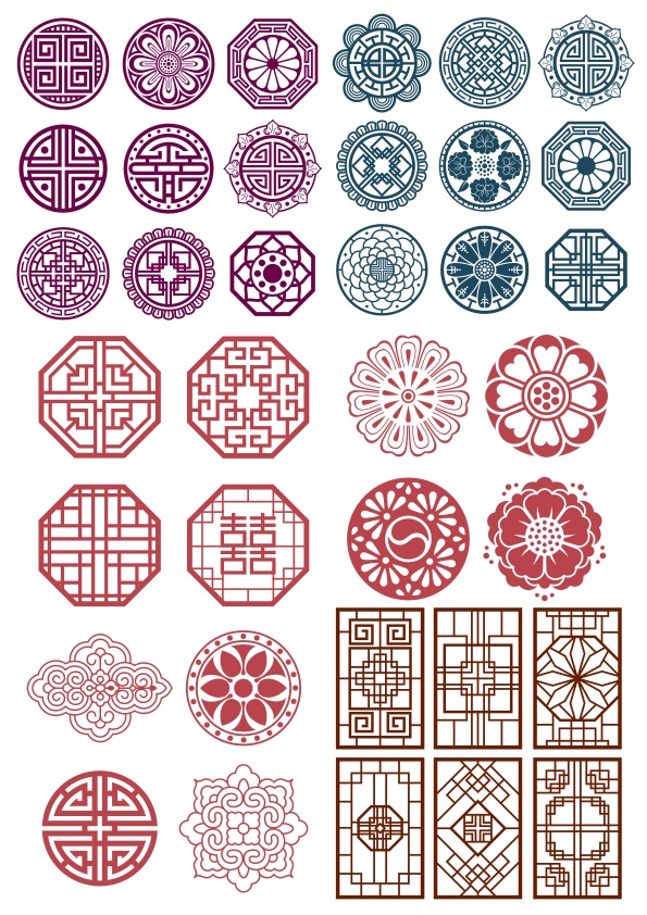 Korean Ornament Free Vector Download In Cdr 595x842 Korean Ornament Free Vector Download In Cdr