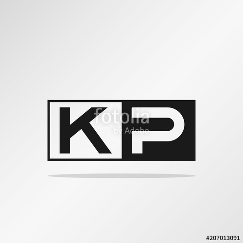 500x500 Initial Letter Kp Logo Template Vector Design Stock Image
