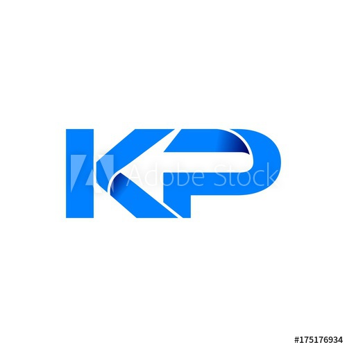 500x500 Kp Logo Initial Logo Vector Modern Blue Fold Style