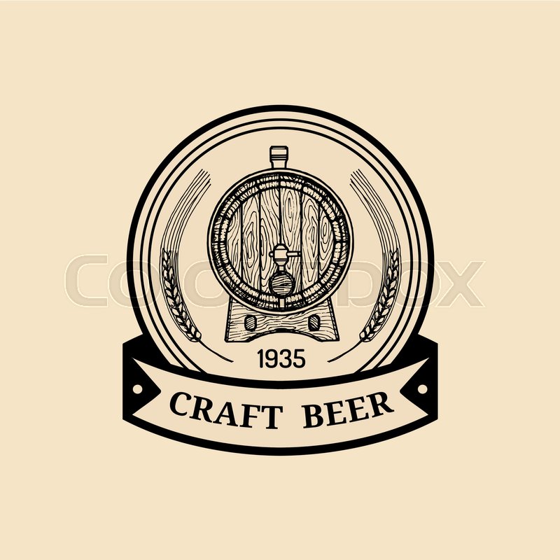 800x800 Kraft Beer Barrel Logo Old Brewery Stock Vector Colourbox