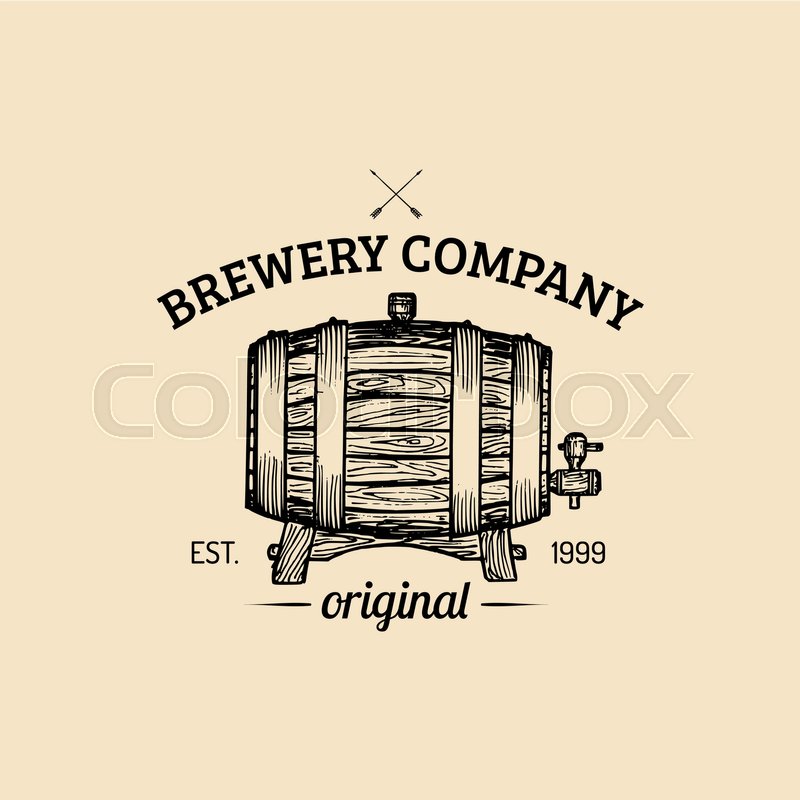 800x800 Kraft Beer Barrel Logo Vector Vintage Stock Vector Colourbox