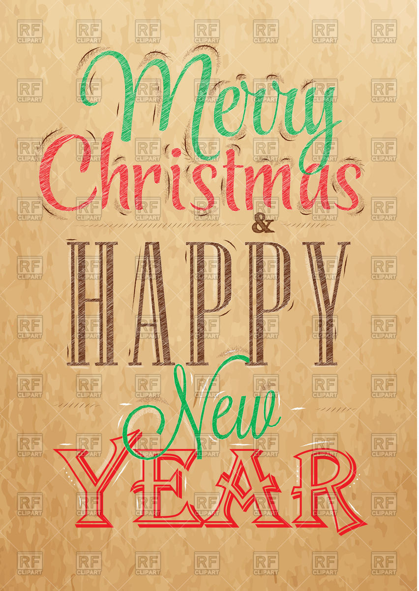 Merry Christmas And New Year Santa Poster On Kraft Paper Vector 852x1200 Merry Christmas And New Year Santa Poster On Kraft Paper Vector