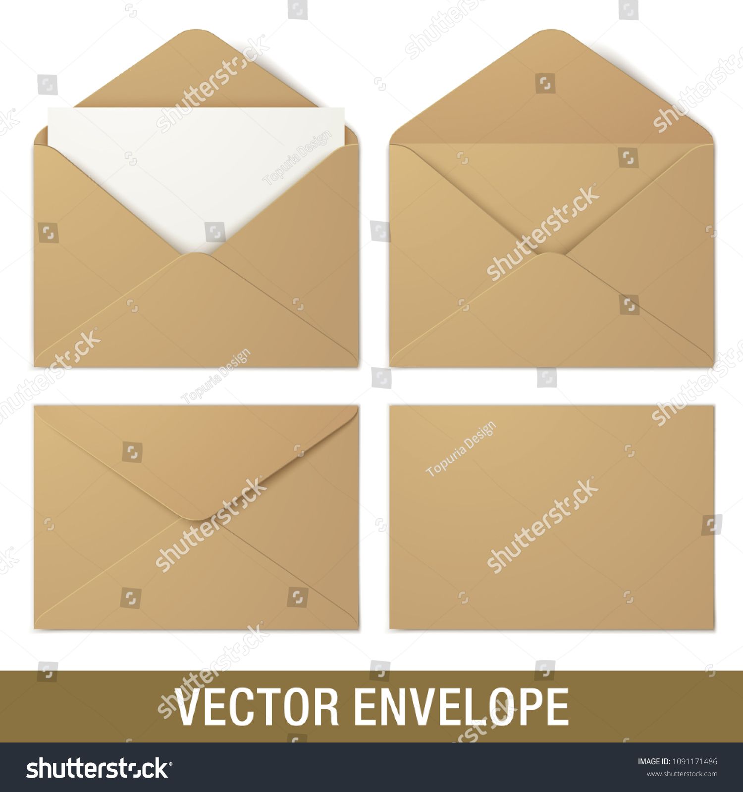 Set Of Kraft Paper Vector Envelopes In Different Views, Isolated 1500x1600 Set Of Kraft Paper Vector Envelopes In Different Views, Isolated