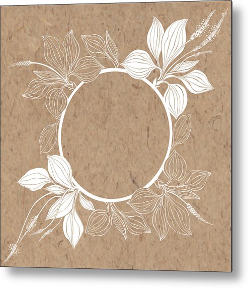 Floral Background With Plantain On Kraft Paper Vector Round Frame 493x572 Floral Background With Plantain On Kraft Paper Vector Round Frame