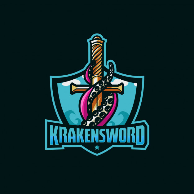626x626 Kraken Sword Awesome Logo Sport Vector Premium Download