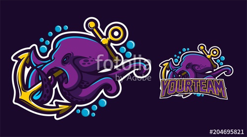 500x277 Krakensquidoctopus Esport Gaming Mascot Logo Template Stock