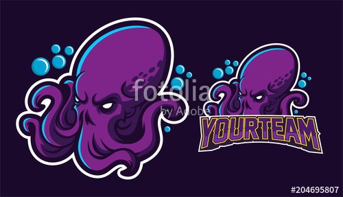 500x287 Krakensquidoctopus Esport Gaming Mascot Logo Template Stock