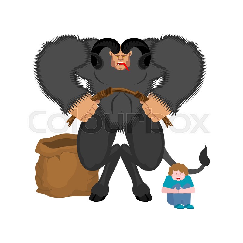 800x800 Krampus And Children Anti Santa Claus Stock Vector Colourbox
