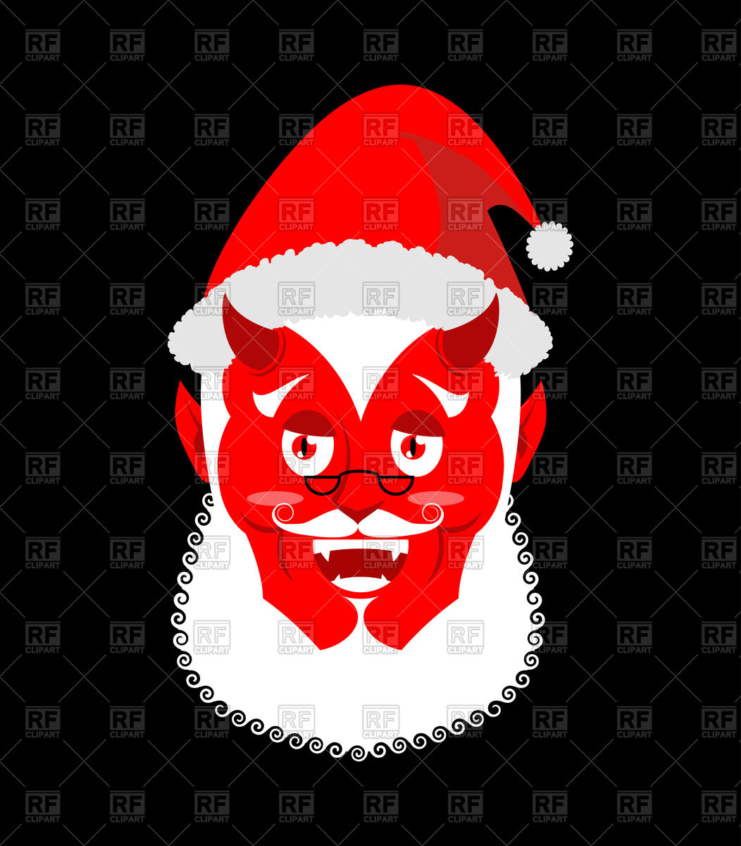 1052x1200 Krampus In Santa Hat Vector Image Of Holiday Popaukropa
