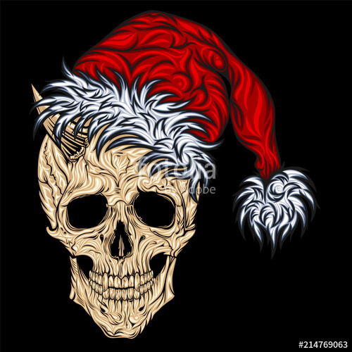 500x500 Krampus New Year's Skull Of Santa Claus In A New Year's Cap