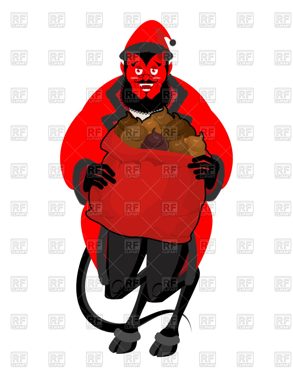 933x1200 Satan Santa Krampus Christmas Monster Vector Image Of Holiday