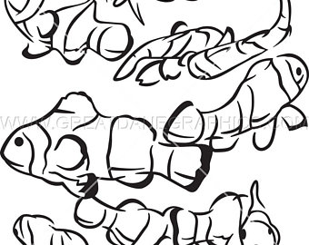 340x270 Stencil Fish School Etsy