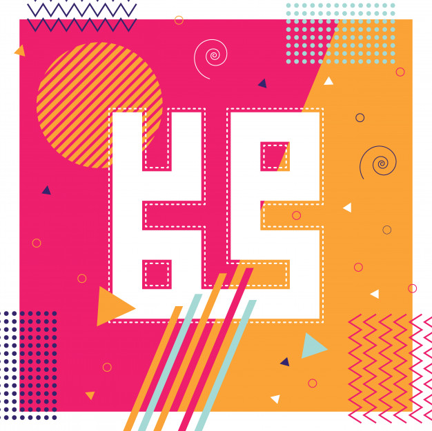 626x625 Kufi Calligraphy Of Muhammad With Memphis Backgound Vector