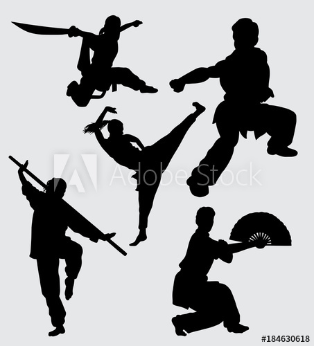 453x500 Kung Fu Martial Art Training Silhouette Good Use For Symbol, Logo