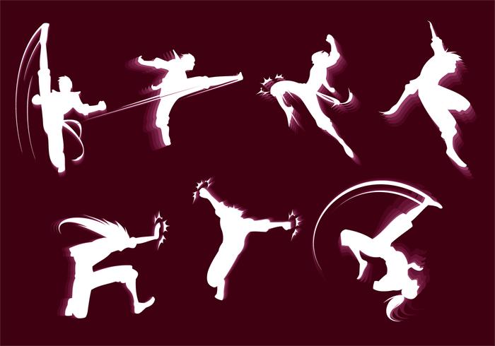 700x490 Kungfu Siluetas Free Vector