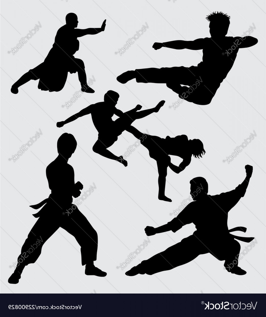 1088x1296 Kung Fu Fight And Martial Art Silhouette Vector Soidergi