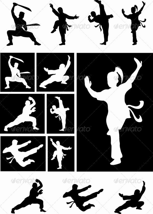 590x823 Kung Fu Silhouette Vectors Karate Shaolin Kung Fu, Kung Fu