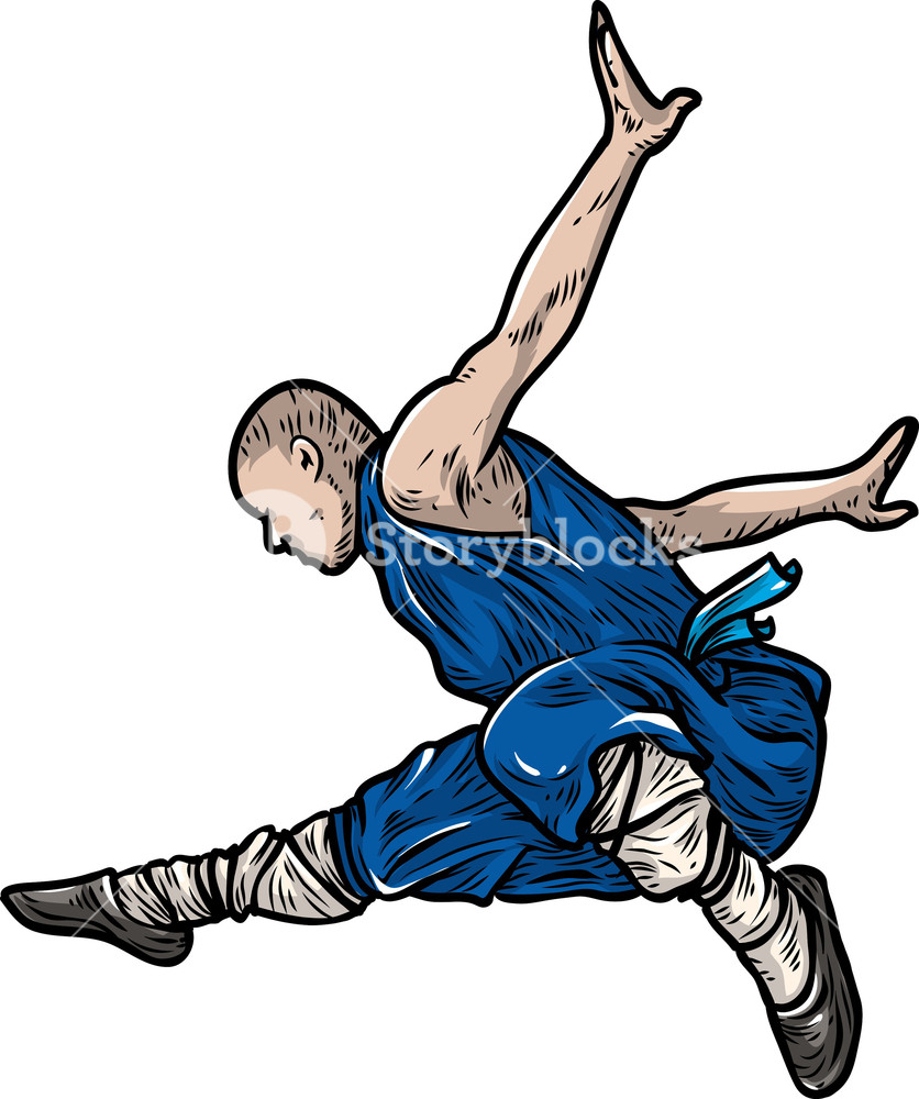 836x1000 Vector Kung Fu Fighter Royalty Free Stock Image