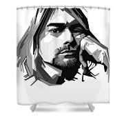180x180 Kurt Cobain Vector Shower Curtain For Sale