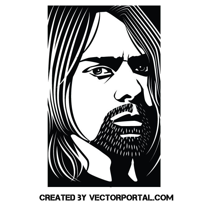 660x660 Kurt Cobain Vector Image Celebrity Vector Illustrations