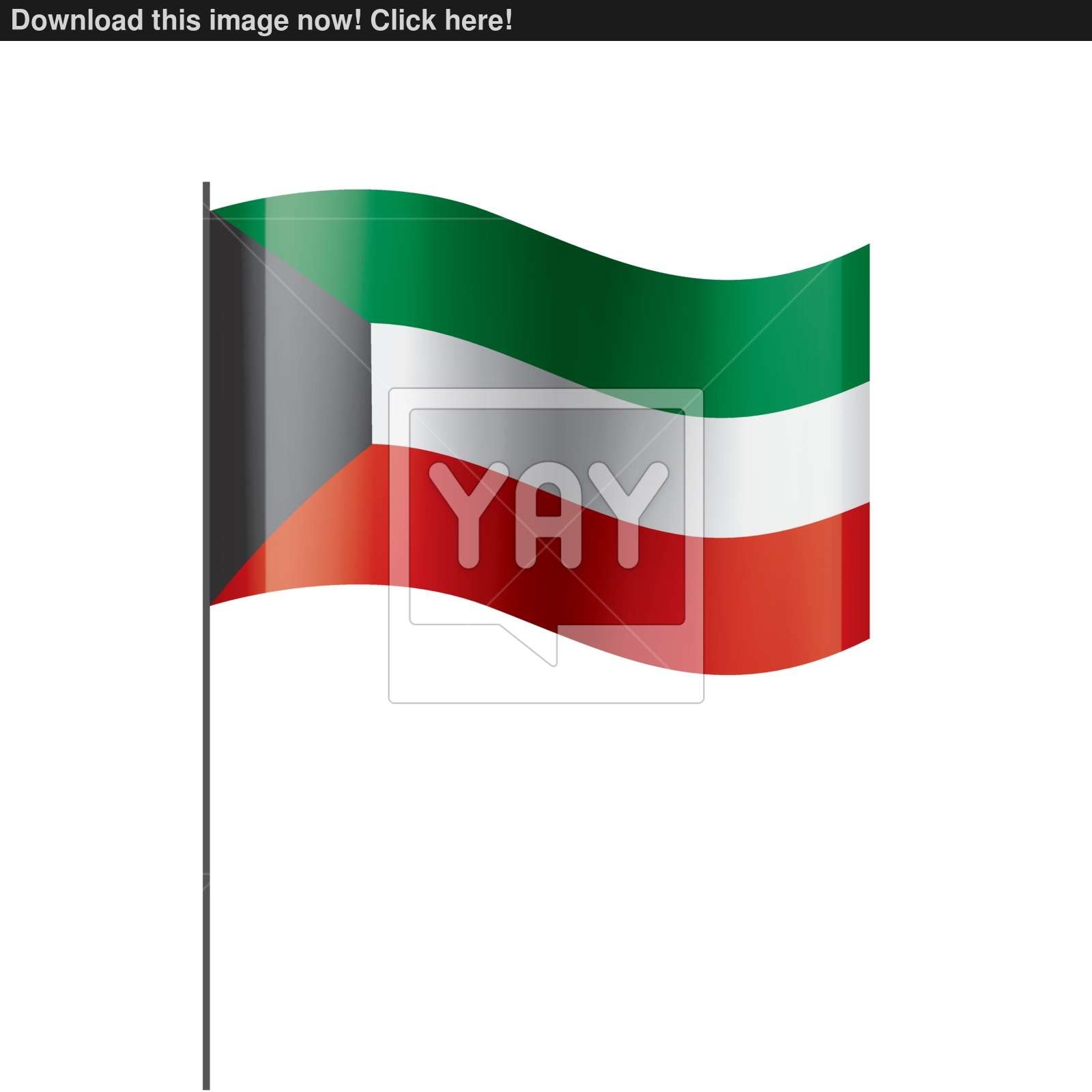 1600x1600 Kuwait Flag, Vector Illustration On A White Background Vector