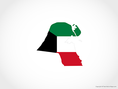460x345 Vector Map Of Kuwait