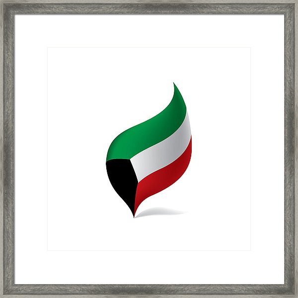 600x600 Kuwait Flag, Vector Illustration Framed Print