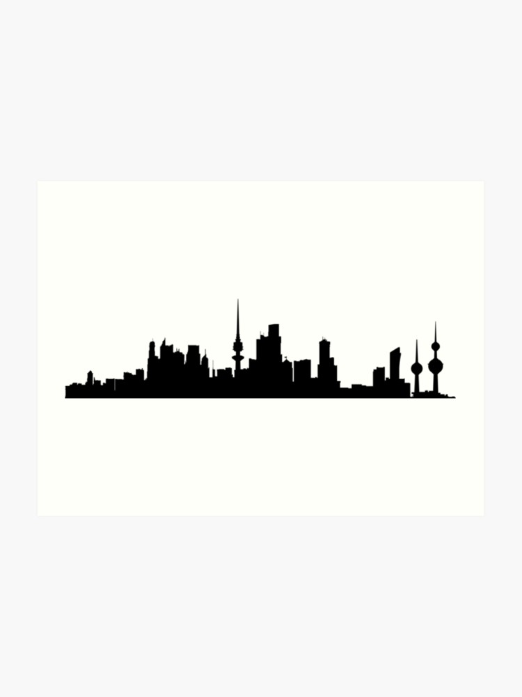 750x1000 Al Kuwait Skyline Art Print