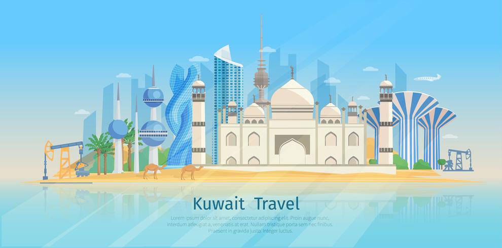 990x490 Kuwait Skyline Flat Poster