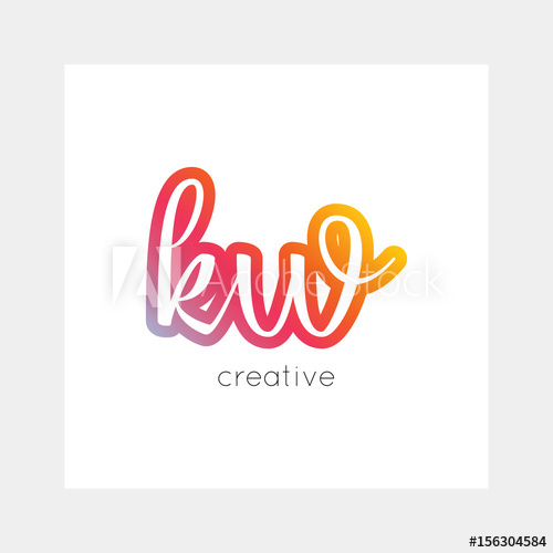 500x500 Kw Logo, Vector Useful As Branding, App Icon, Alphabet