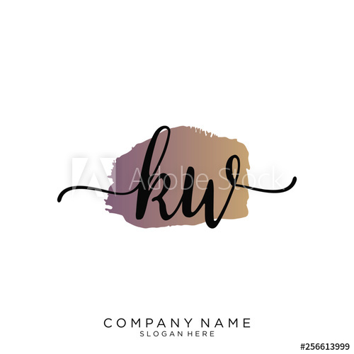 500x500 Kw Initial Handwriting Logo Vector