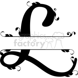 300x300 Split Regal L Monogram Vector Design Clipart Royalty Free Gif