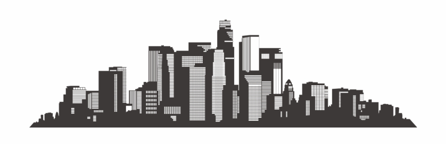 920x297 La Skyline Silhouette Png