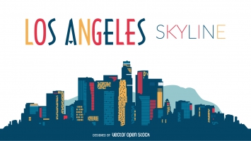 355x200 Los Angeles Skyline Free Vector Graphic Art Free Download