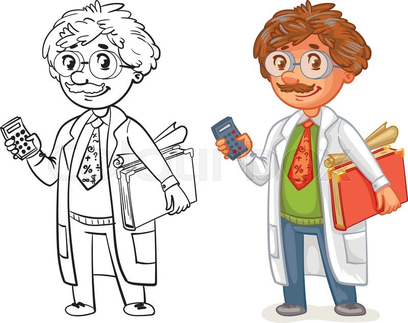 800x634 Old Professor In Lab Coat Funny Stock Vector Colourbox
