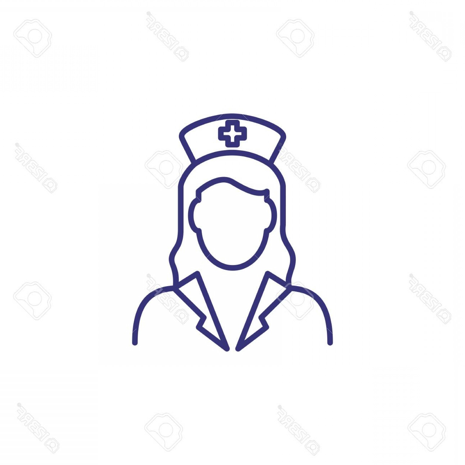 1560x1560 Photostock Vector Doctor Line Icon Woman In Lab Coat And Hat