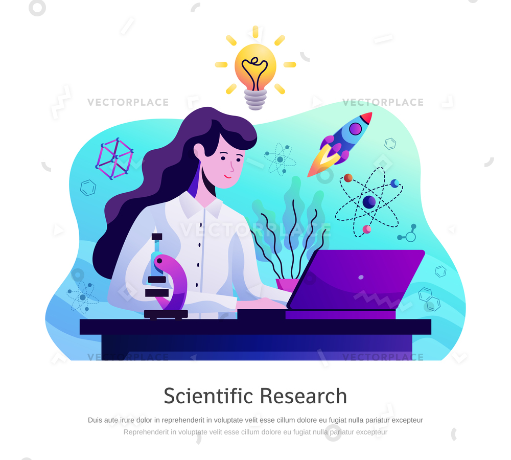 1000x900 Scientific Research Abstract Colorful Composition Young Vector