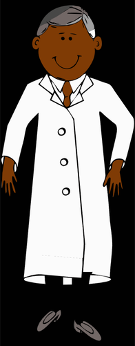 196x500 Scientist In White Lab Coat Vector Clip Art