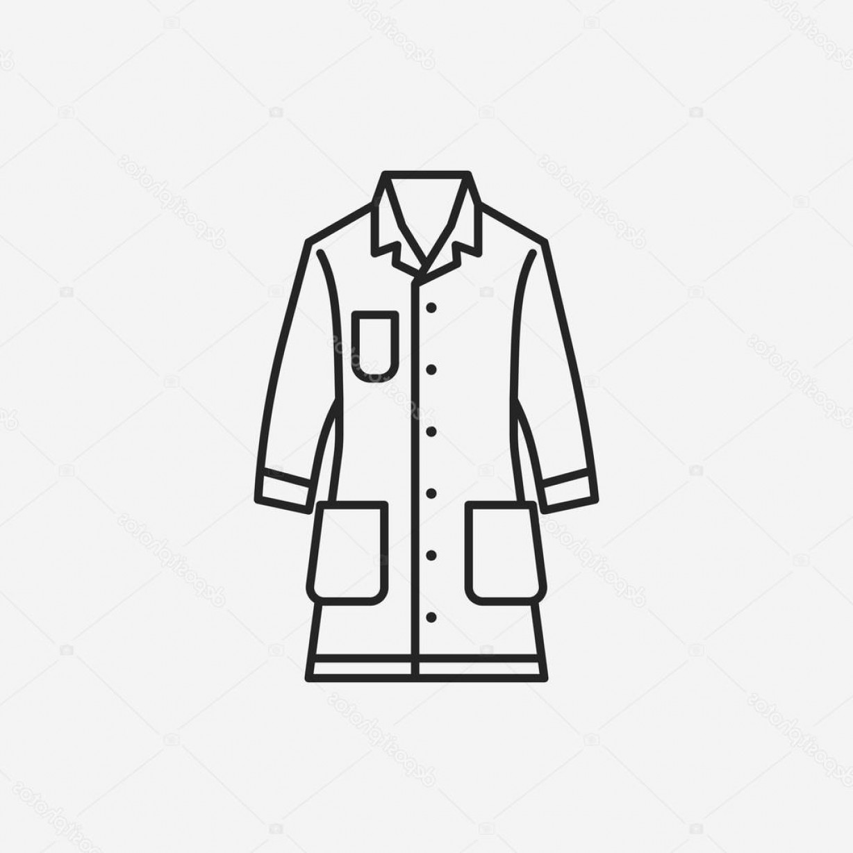 1228x1228 Stock Illustration Lab Coat Line Icon Soidergi