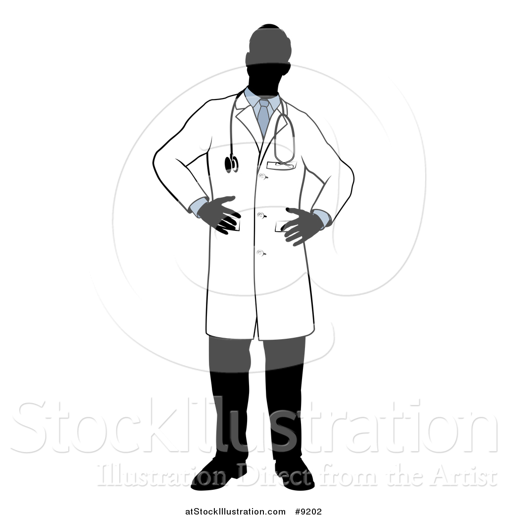 1024x1044 Vector Illustration Of A Faceless Silhouetted Male Doctor Wearing