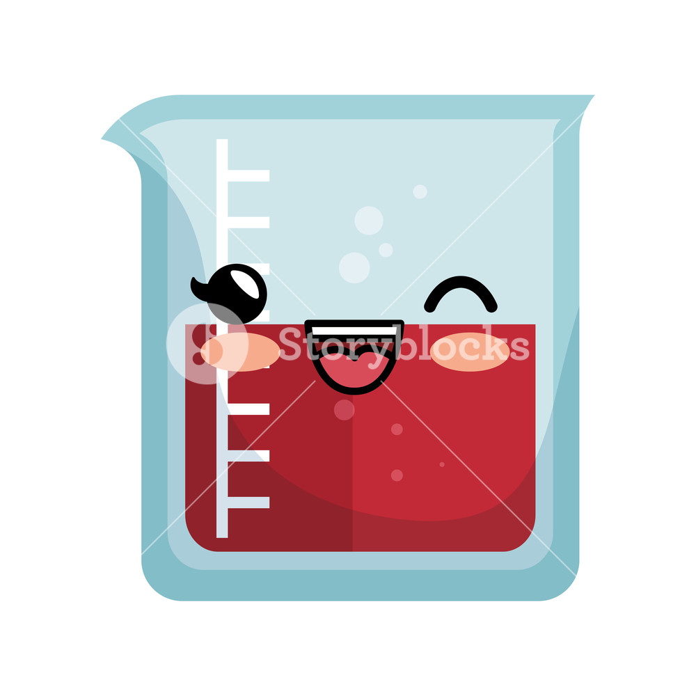 1000x1000 Kawaii Chemistry Test Tube Lab Icon Vector Illustration