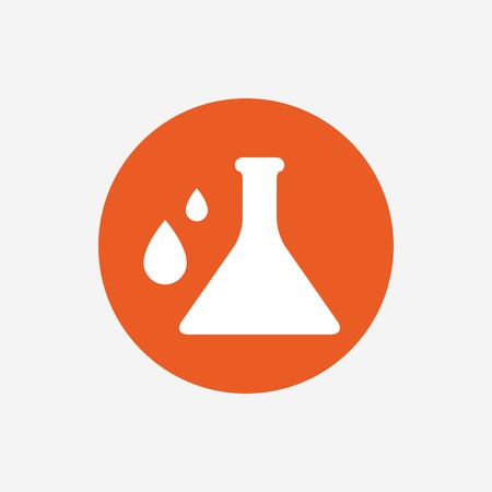 450x450 Chemistry Sign Icon Bulb Symbol With Drops Lab Icon Orange