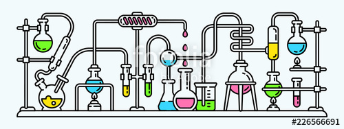 500x188 Chemistry Lab Banner Outline Illustration Of Chemistry Lab Vector