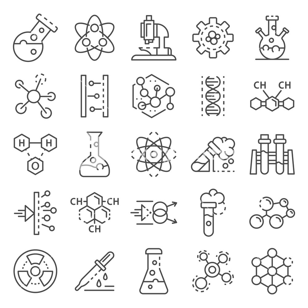1000x1000 Chemistry Lab Icon Set Outline Set Of Chemistry Lab Vector Icons