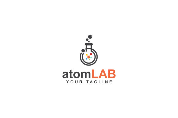 580x387 Atom Lab Vector Logo Design Graphic