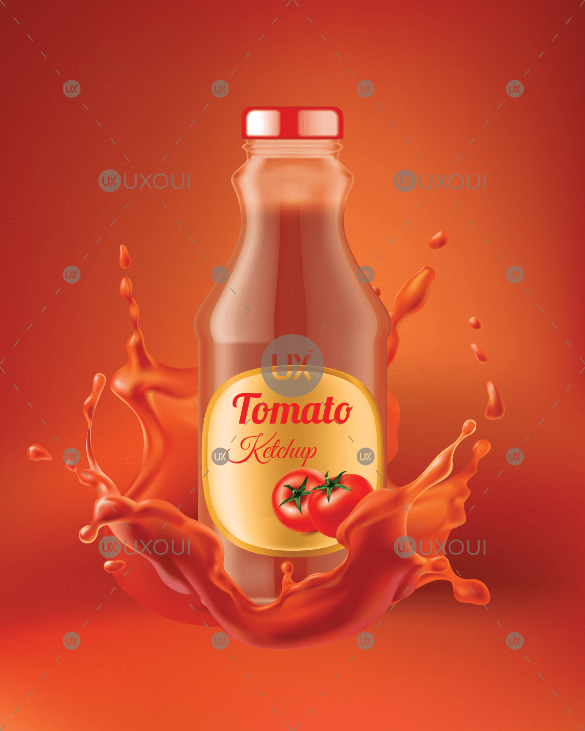1200x1500 Bottle With Tomato Sauce Packaging Label Design Vector Uxoui