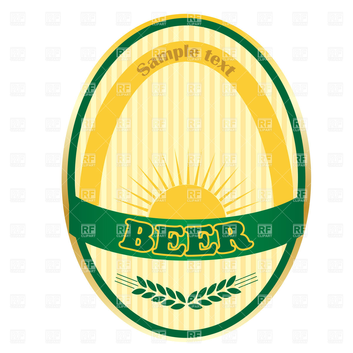 1200x1200 Oval Beer Label Design Vector Image Of Icons And Emblems