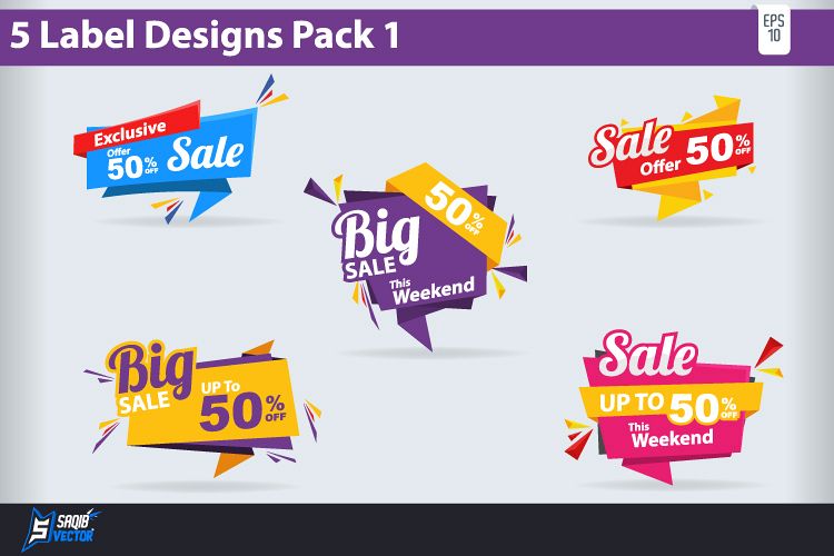 750x500 Big Sale Label Design Pack Vector